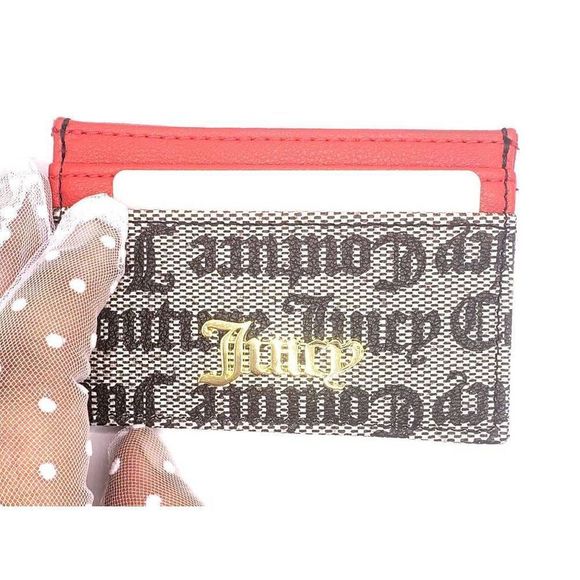 Juicy Couture Signature Logo Card Case Wallet (4" x 3") - Red/Black - Picture 7 of 11
